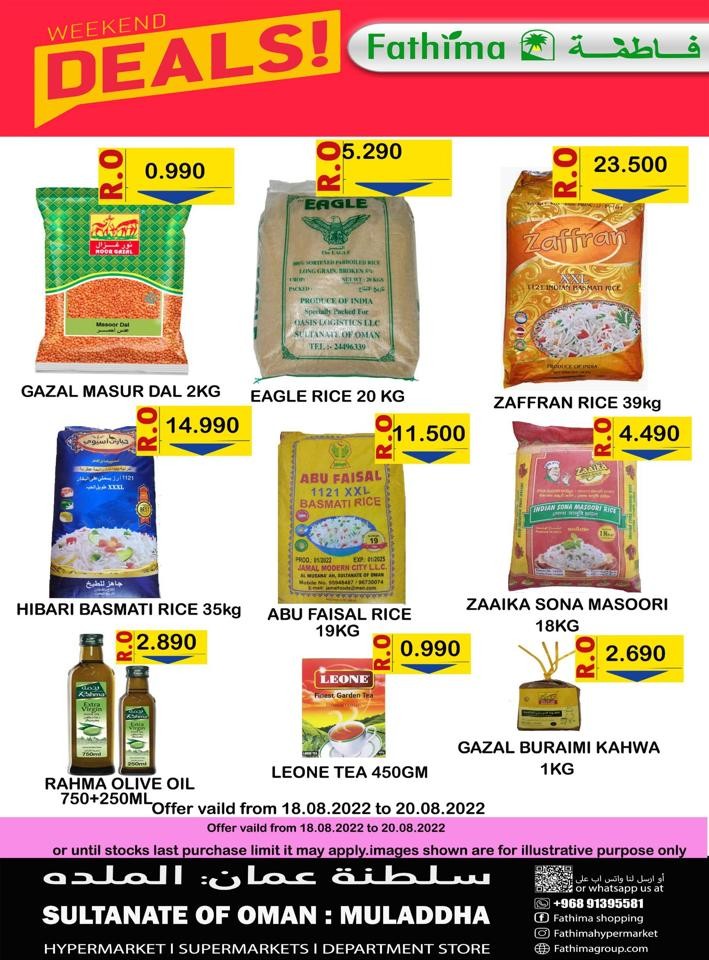 Fathima Weekend Deal 18-20 August