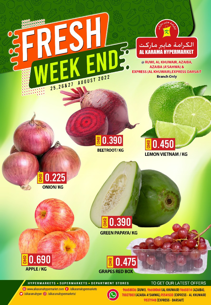 Al Karama Fresh Deal 25-27 August