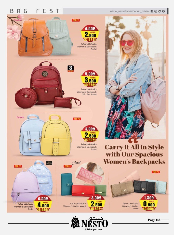 Nesto Bag Fest Promotion Flyer | Oman Offers Today