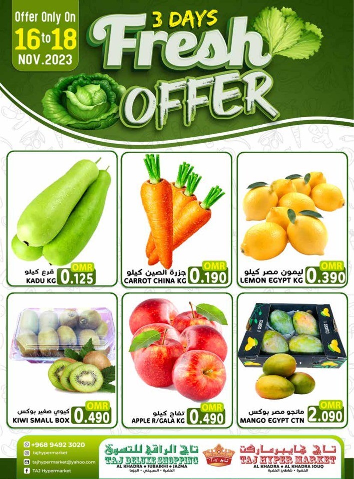 Taj Hypermarket 3 Days Fresh Offer