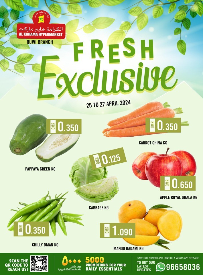 Al Karama Hypermarket Fresh Exclusive Deal 25-27 April 2024